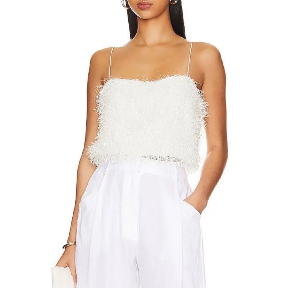 SHOW ME YOUR MUMU she cute top S white bridal bachelorette engagement party USA